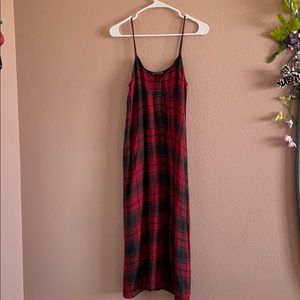 soft plaid maxi dress